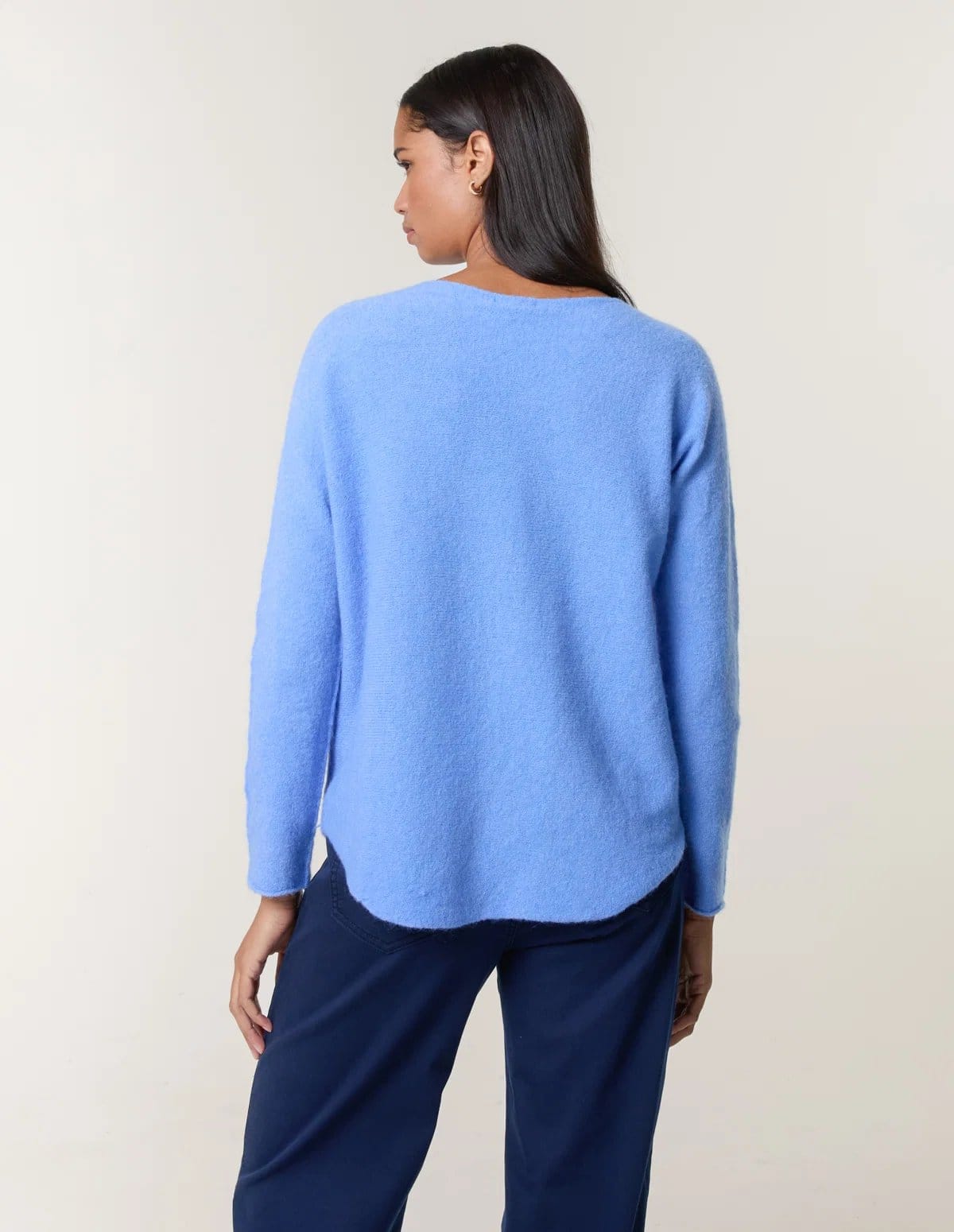 Blue Vanilla Soft Touch V-Neck Jumper - 4
