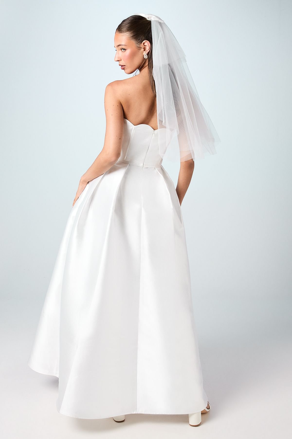 Coast Coast Women's Scalloped Strapless Maxi Wedding Dress in Ivory - 3