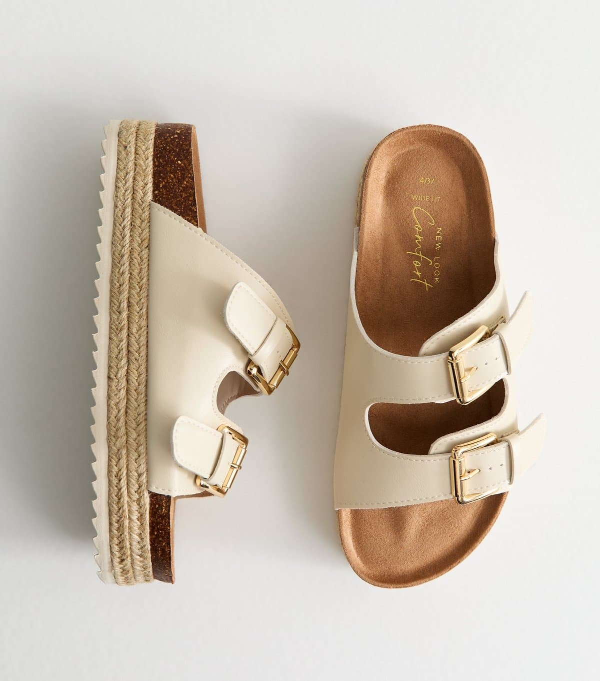 New Look New Look White Faux Leather Platform Sandals