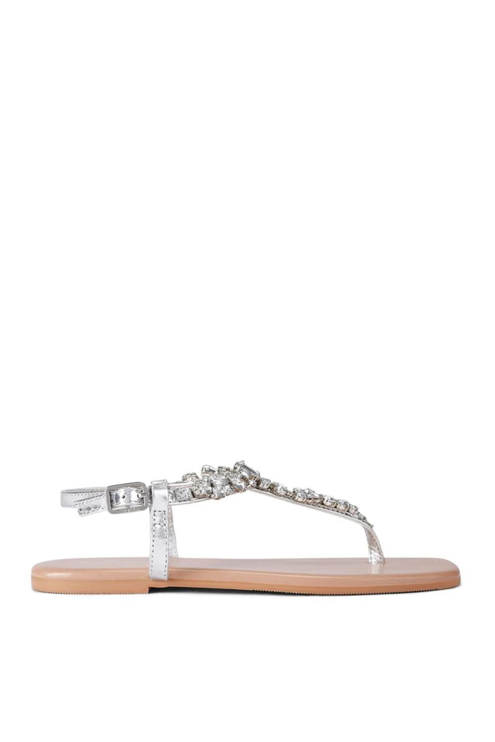 Carvela Carvela Women's 'Alta Sandal' Leather Sandals in Silver