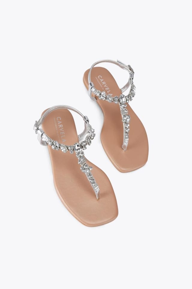 Carvela Carvela Women's 'Alta Sandal' Leather Sandals in Silver - 2