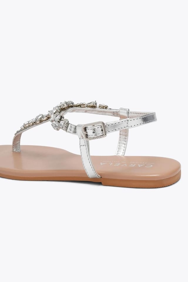 Carvela Carvela Women's 'Alta Sandal' Leather Sandals in Silver - 3