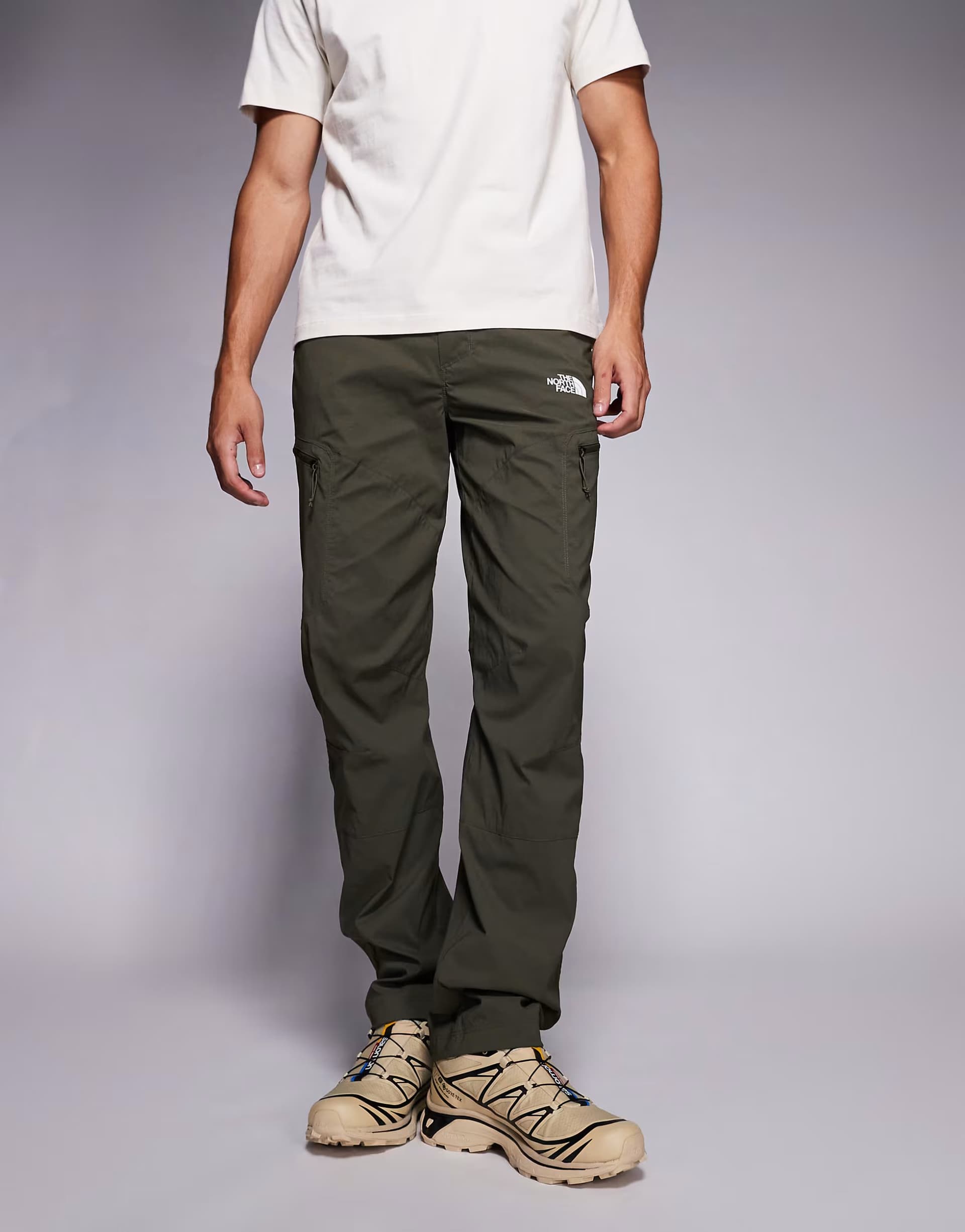 ASOS The North Face Exploration convertible regular tapered trousers in new taupe green