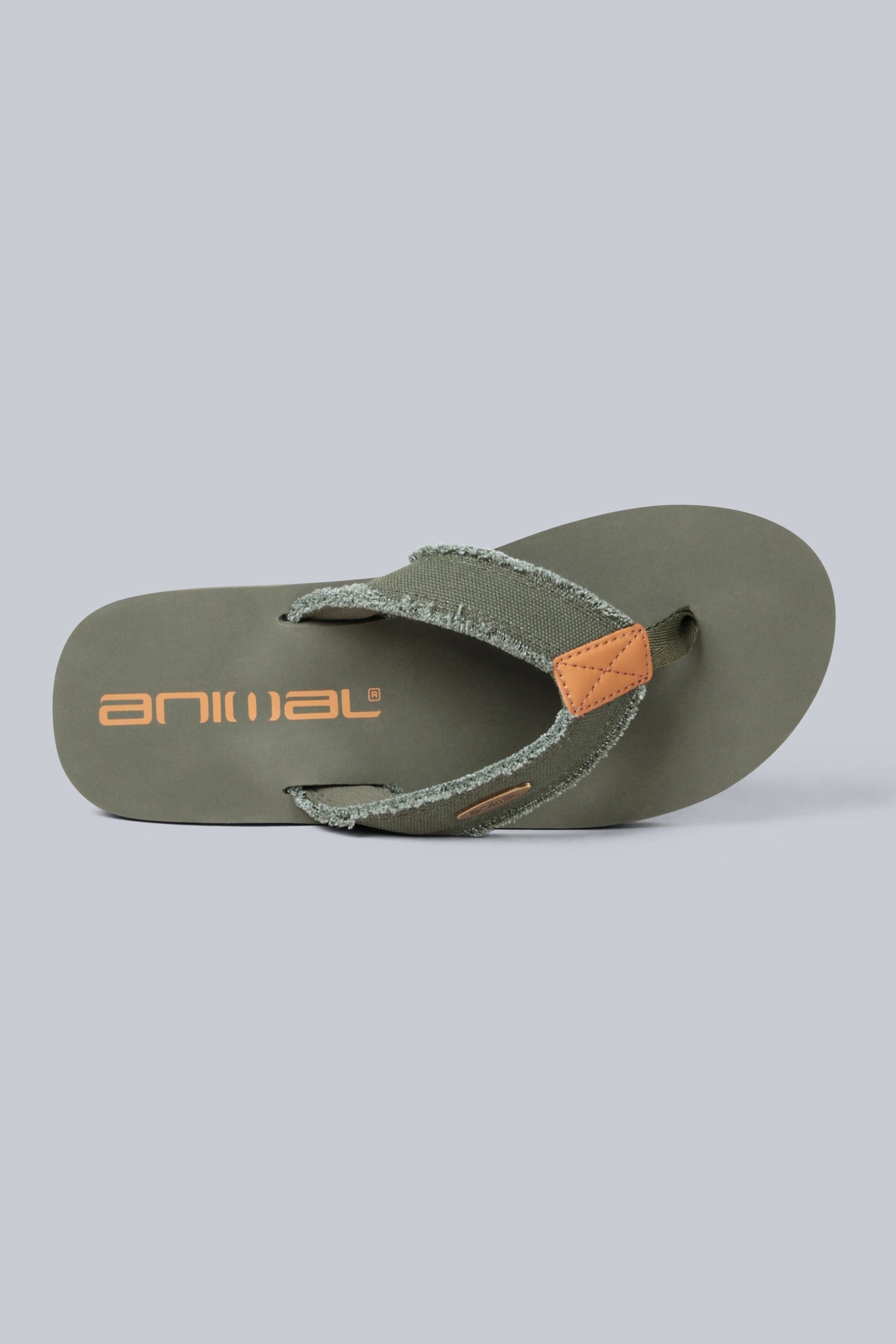 Animal Animal Men's 'Tidal' Lightweight EVA Cushioning Neoprene Lining Slip On Flip Flops in Khaki - 2