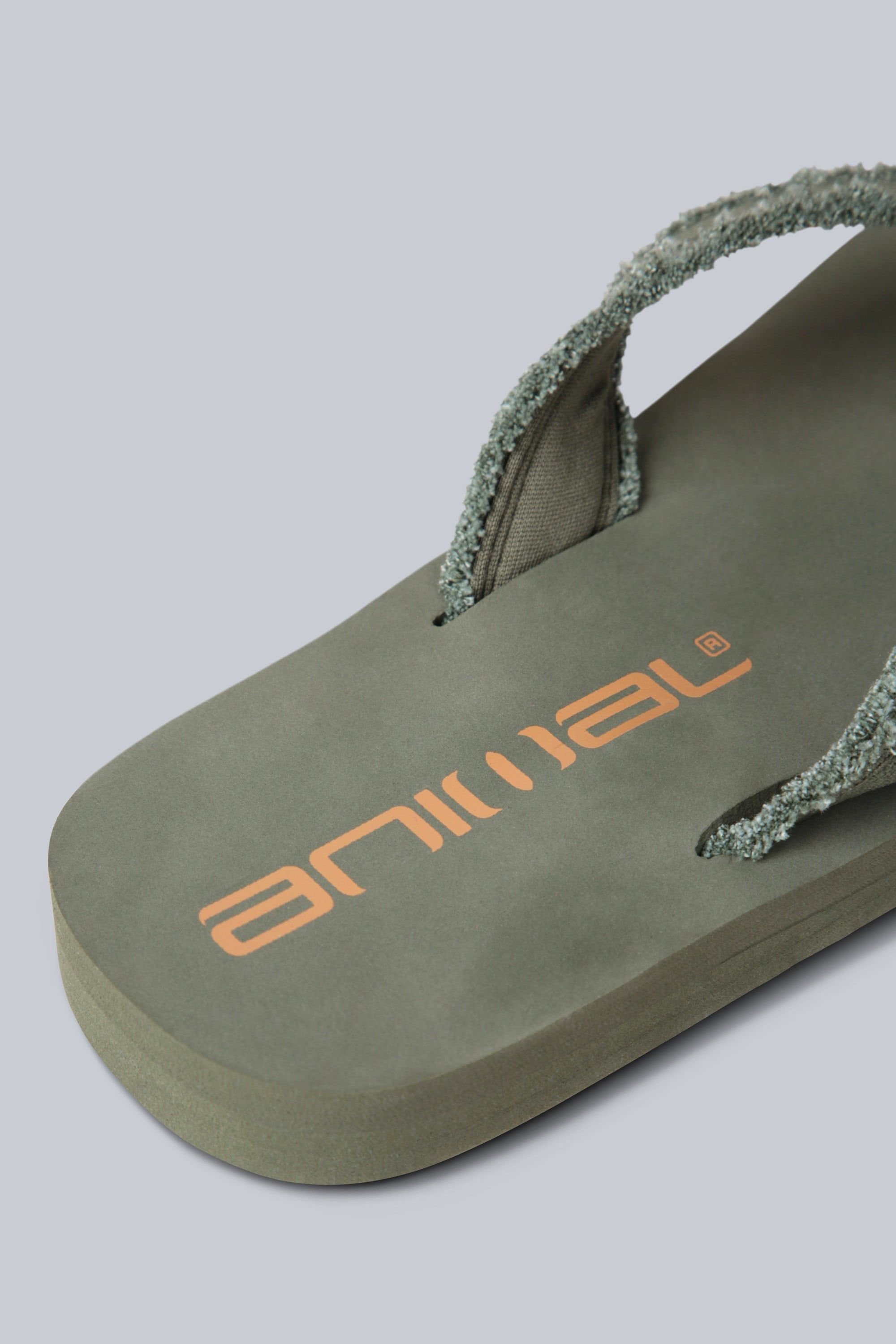 Animal Animal Men's 'Tidal' Lightweight EVA Cushioning Neoprene Lining Slip On Flip Flops in Khaki - 4