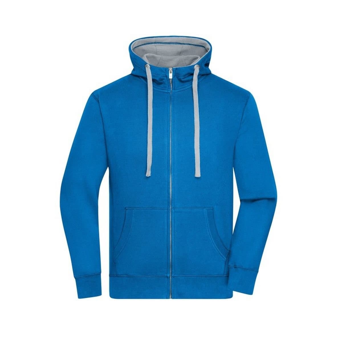 James and Nicholson James and Nicholson Men's Lifestyle Full Zip Hoodie in Blue