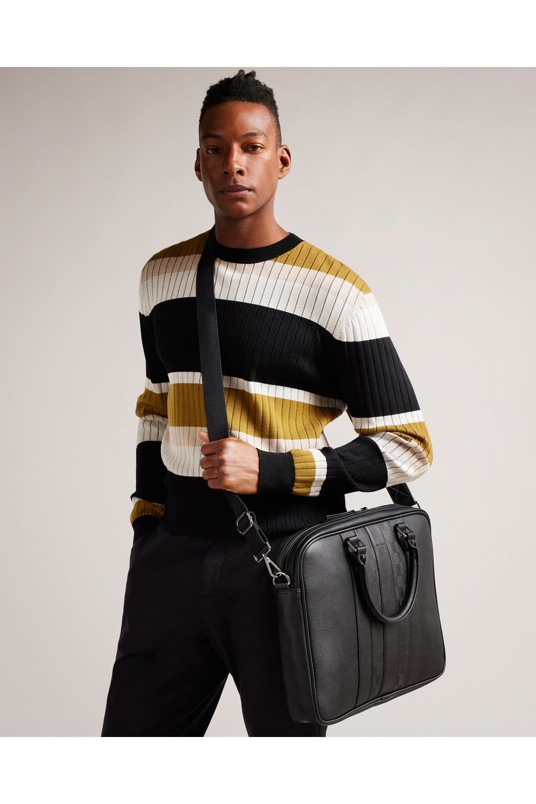 Ted Baker Ted Baker Men's Waymonhouse Check Document Bag Black - 4