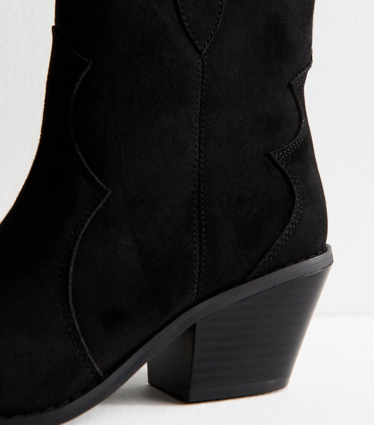 New Look Women's Black Faux Suede Western Ankle Boots New Look - 4