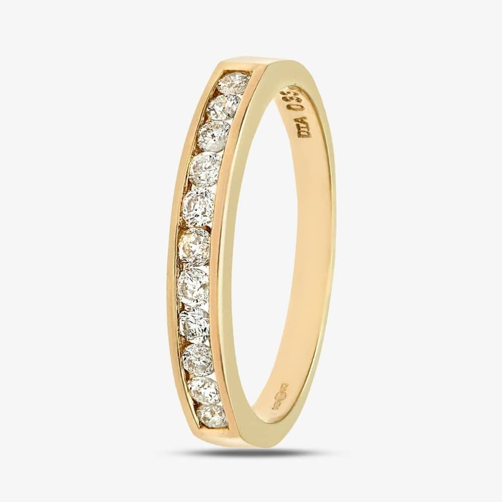 T.H.Baker T.H.Baker Women's 9ct Yellow Gold 0.50ct Diamond Channel Set Half Eternity Ring