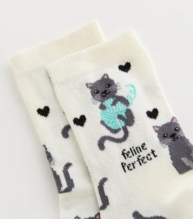New Look Cream Feline Perfect Socks New Look - 2