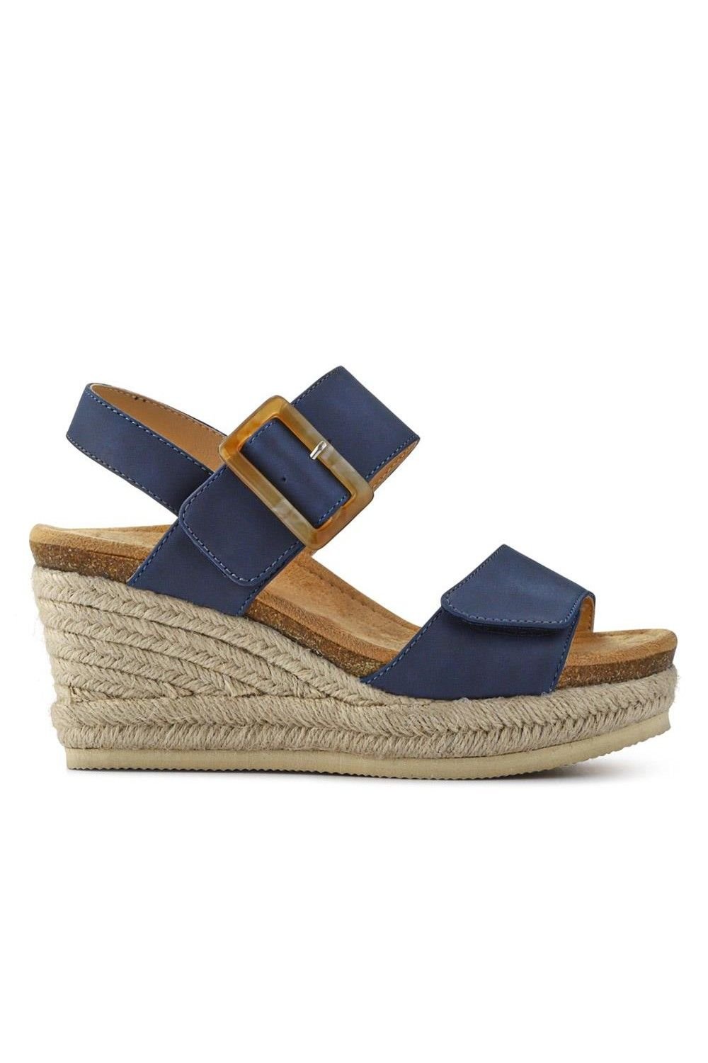 Bellissimo Bellissimo Women's Wedge-Heeled Espadrilles in Navy - 2