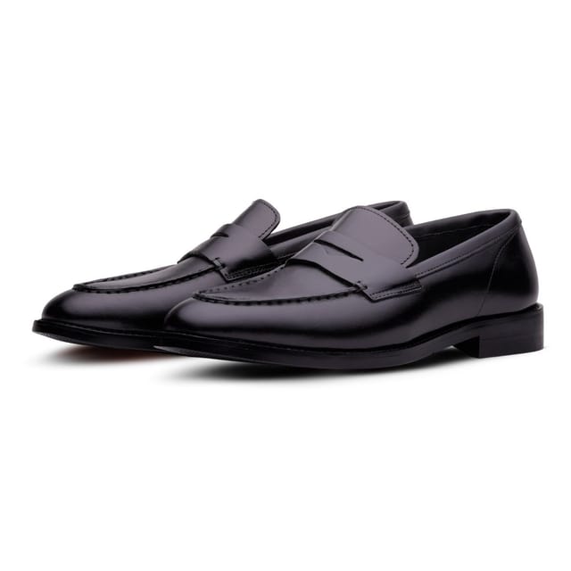 QUIVE London QUIVE London Men's Q&L Perth Leather Penny Loafers for Office & Casual Wear in Black - 2