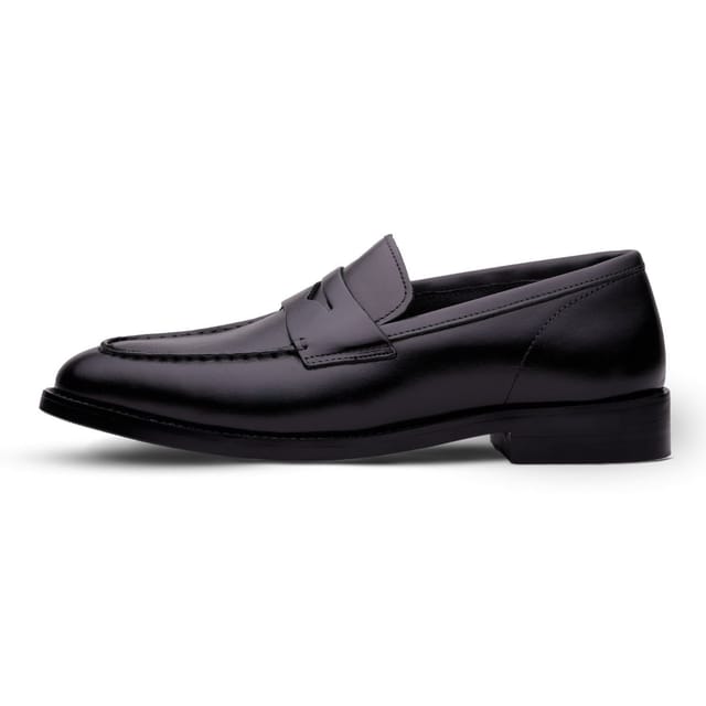 QUIVE London QUIVE London Men's Q&L Perth Leather Penny Loafers for Office & Casual Wear in Black - 3