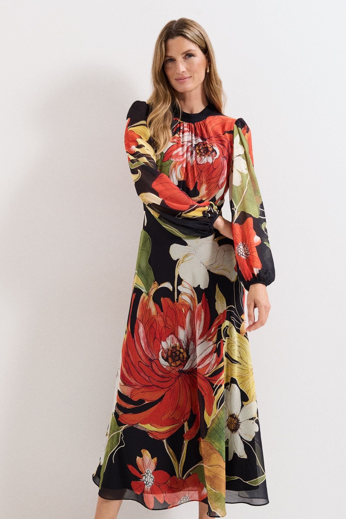 Phase Eight Phase Eight Women's Eve Floral Printed Midi Dress in Cerise - 3