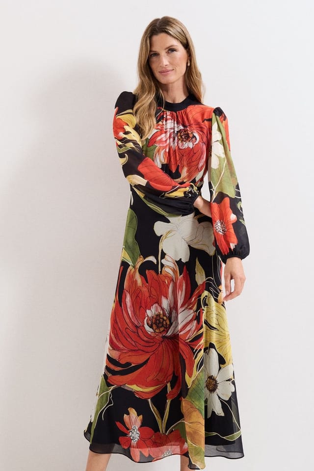 Phase Eight Phase Eight Women's Eve Floral Printed Midi Dress in Cerise - 3