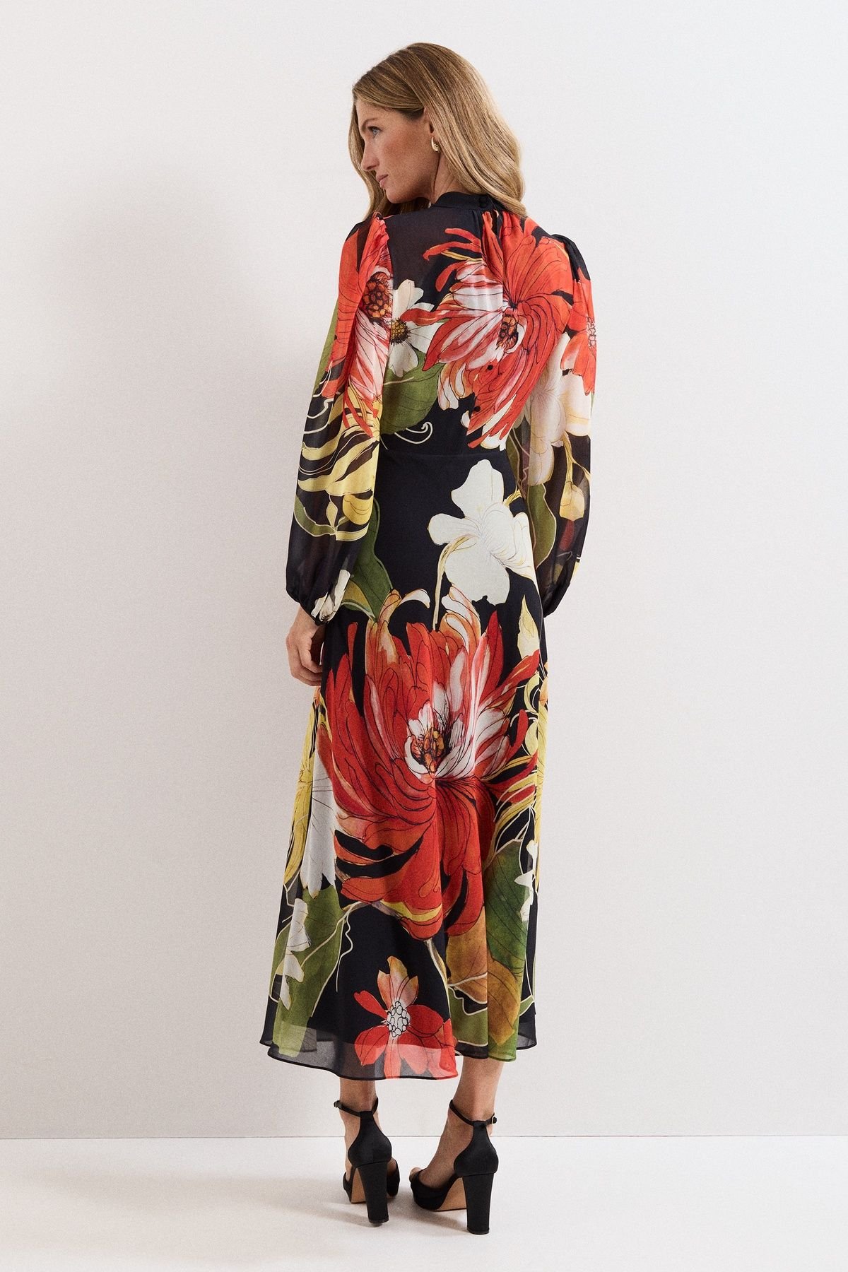 Phase Eight Phase Eight Women's Eve Floral Printed Midi Dress in Cerise - 4