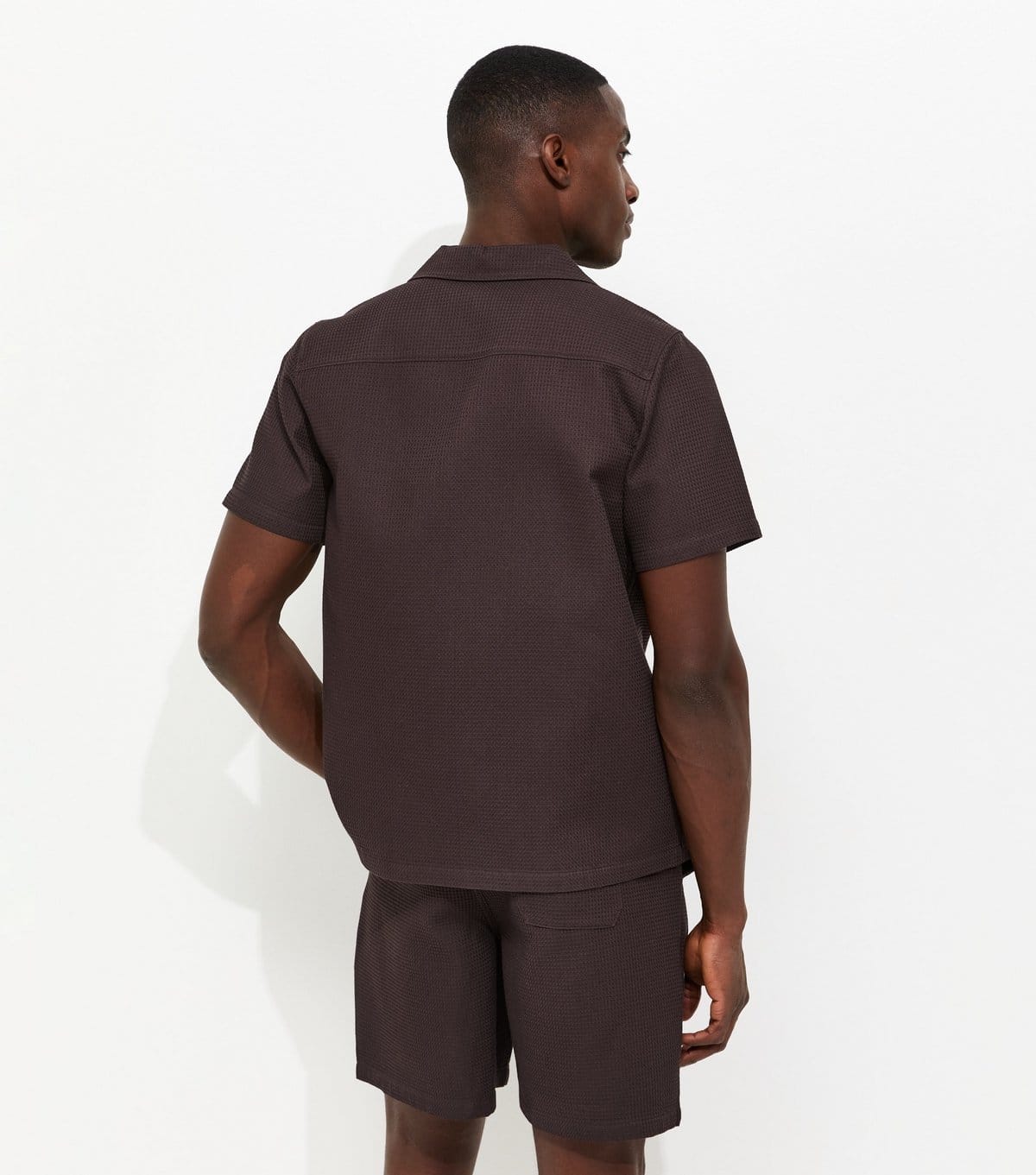 New Look Men's Dark Brown Regular Waffle Shirt New Look - 4