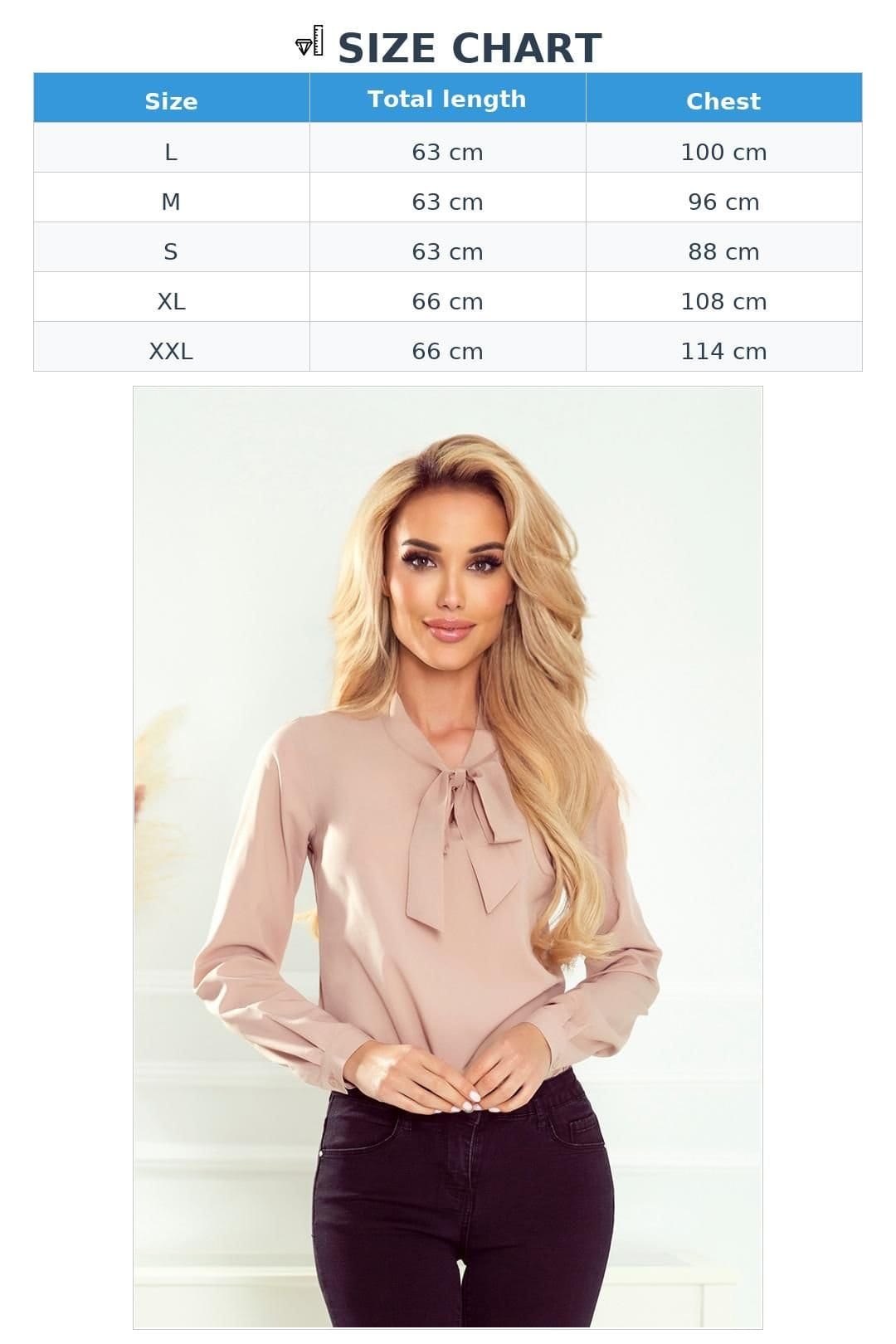 Love Lace Love Lace Women's Business Blouse with Binding Beige - 4