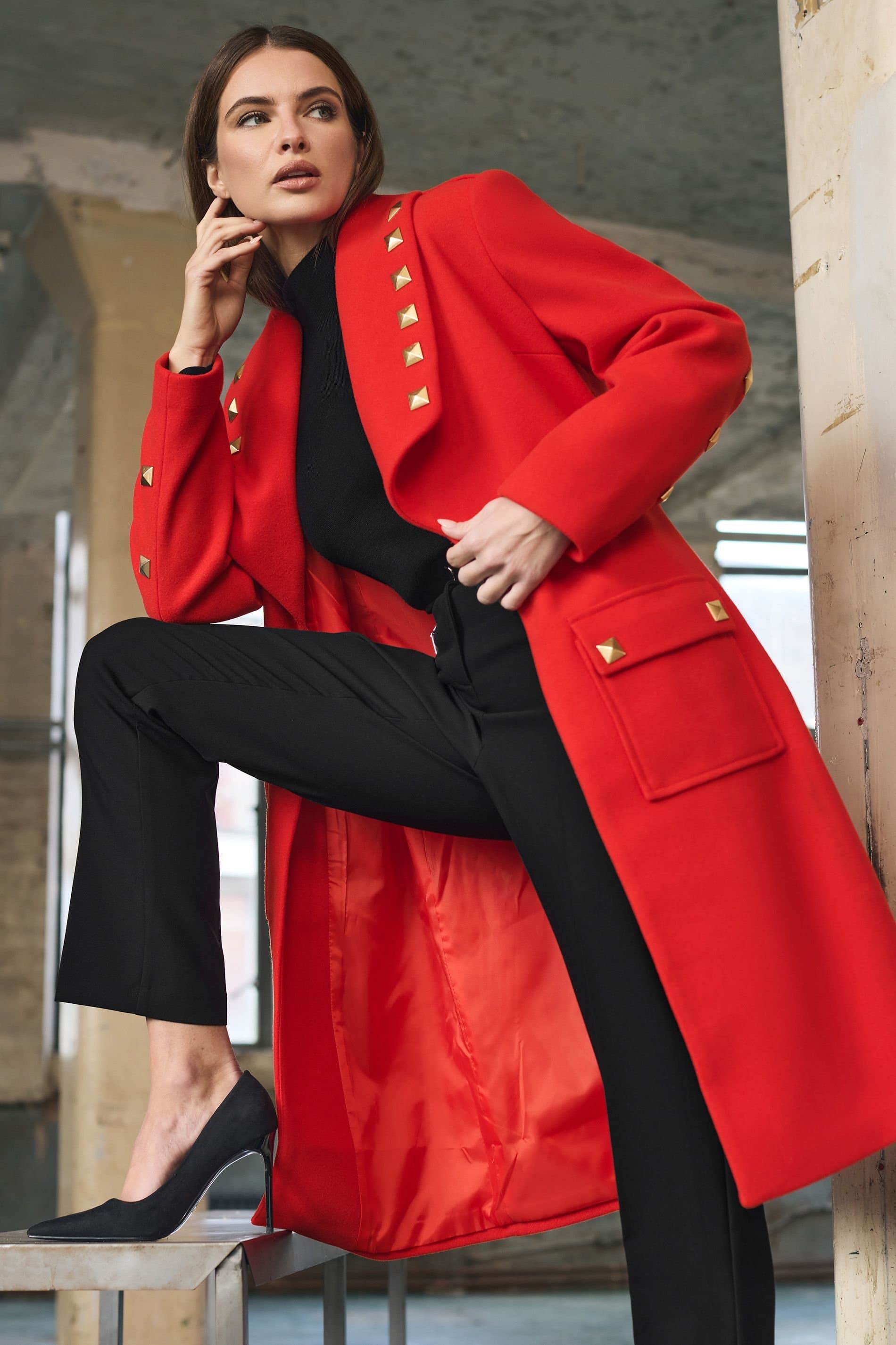 Star By Julien Macdonald Star By Julien Macdonald Red Studded Tailored Jacket