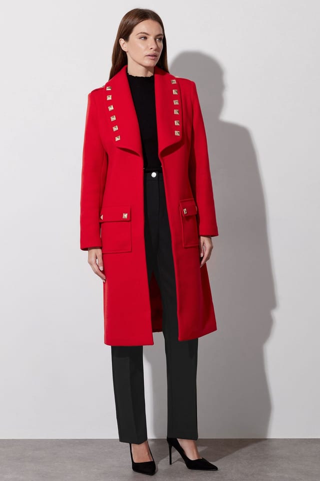 Star By Julien Macdonald Star by Julien Macdonald Women's Studded Tailored Jacket in Red - 3