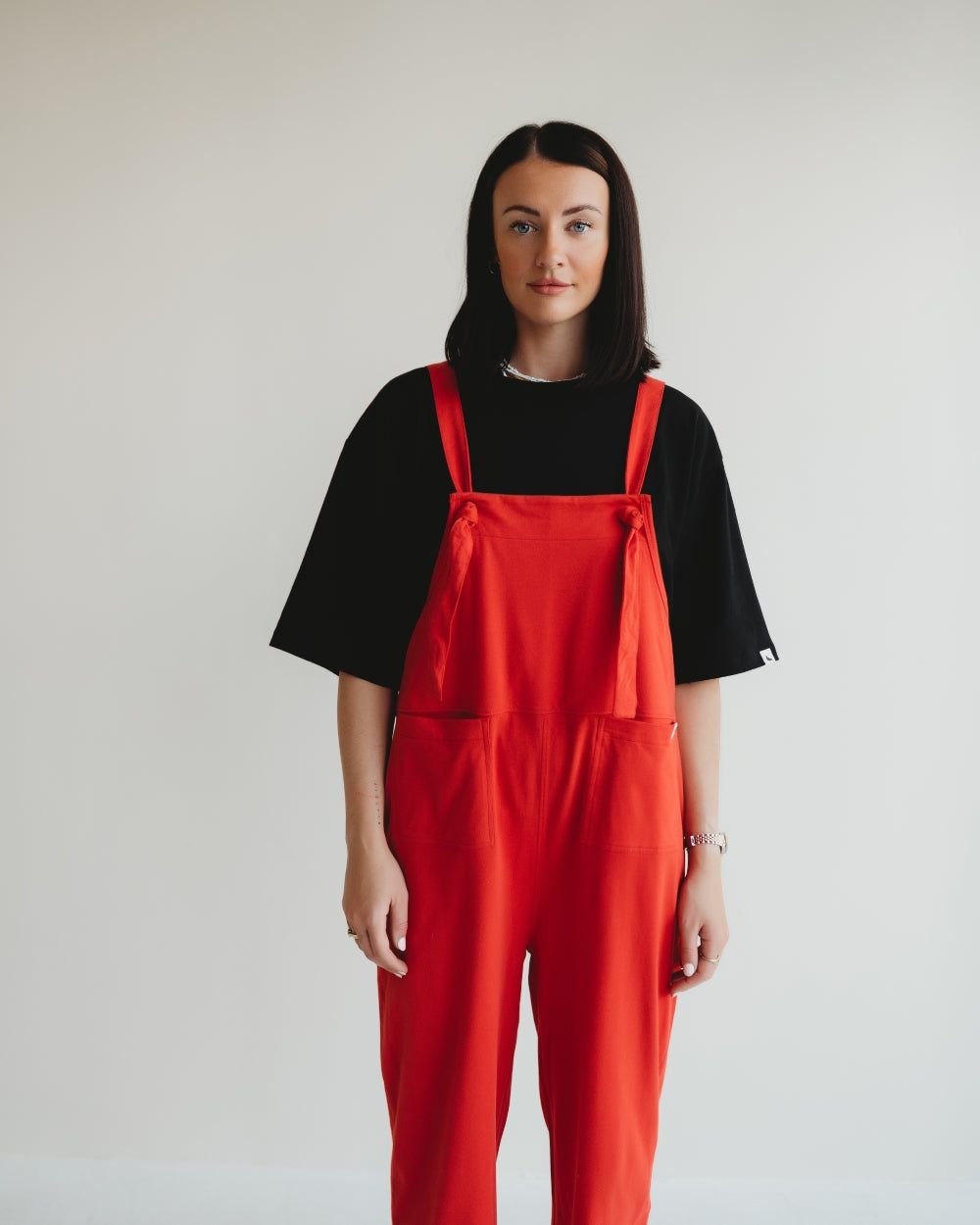 Turtledove London Turtledove London Women's Lila Fire Hydrant Red Dungarees - 4