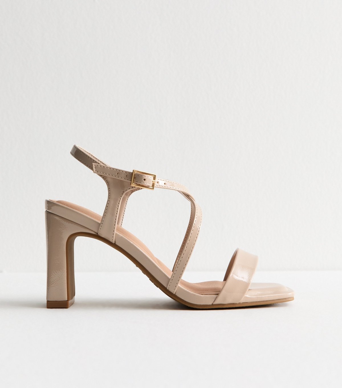 New Look Women's Wide Fit Off White Crossover Strap Block Heel Sandals Vegan New Look - 2