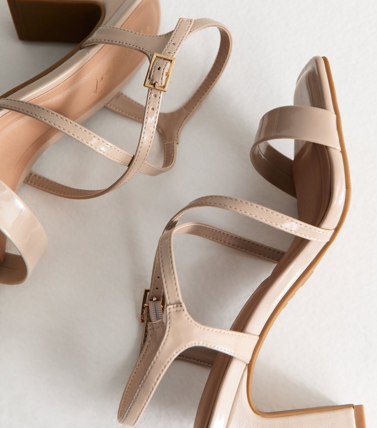 New Look Women's Wide Fit Off White Crossover Strap Block Heel Sandals Vegan New Look - 3