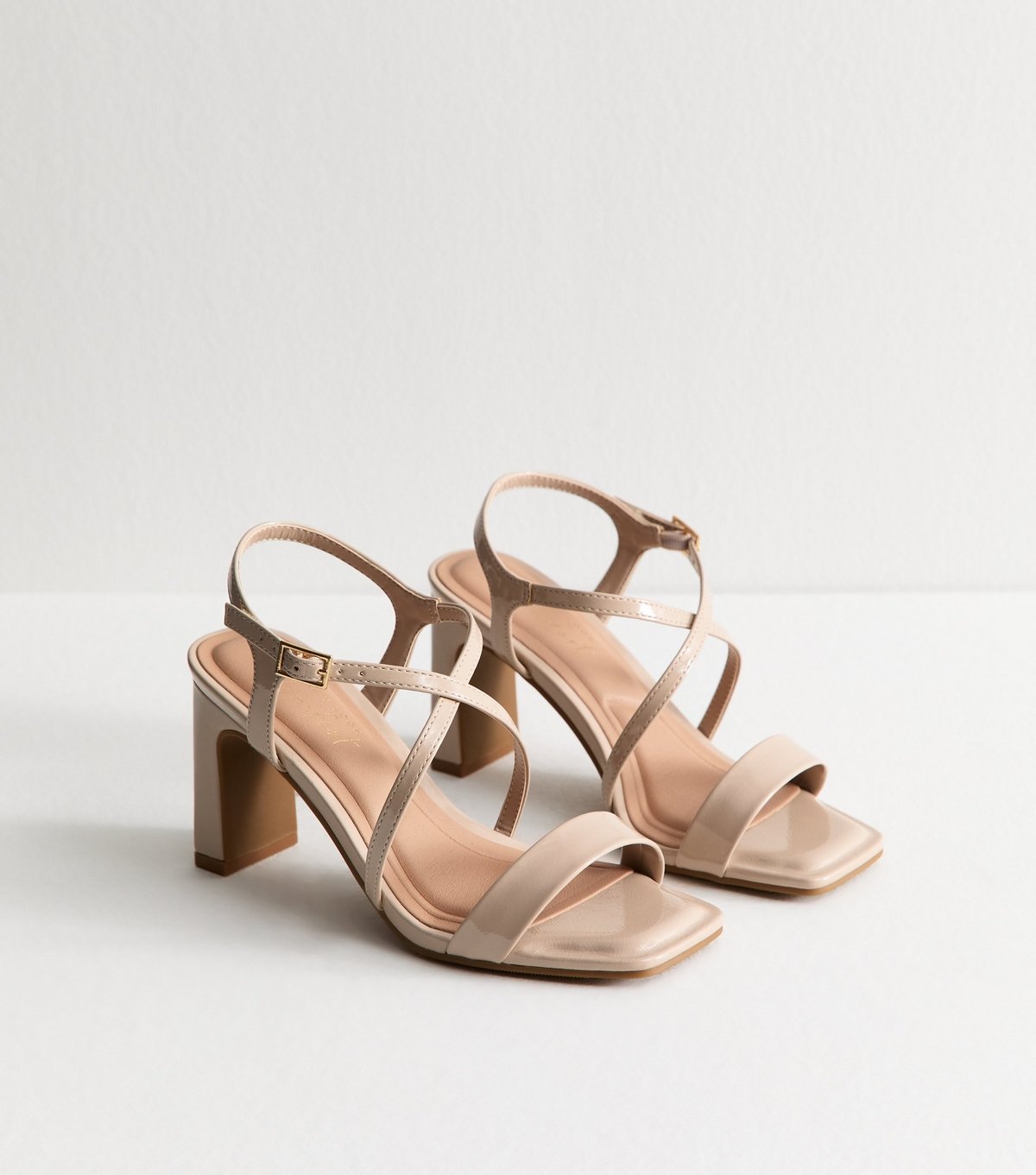 New Look Women's Wide Fit Off White Crossover Strap Block Heel Sandals Vegan New Look - 4