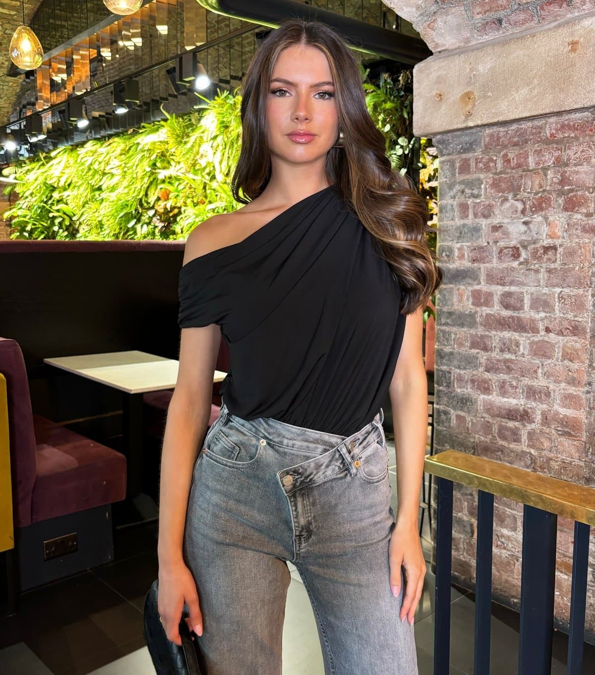 AX Paris Women's Black Draped Off the Shoulder Bodysuit AX Paris New Look
