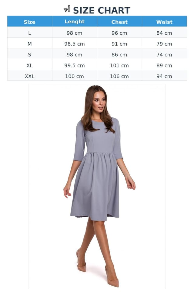 Love Lace Love Lace Women's Classic Flared Midi Dress with Covered Zipper in Grey - 3