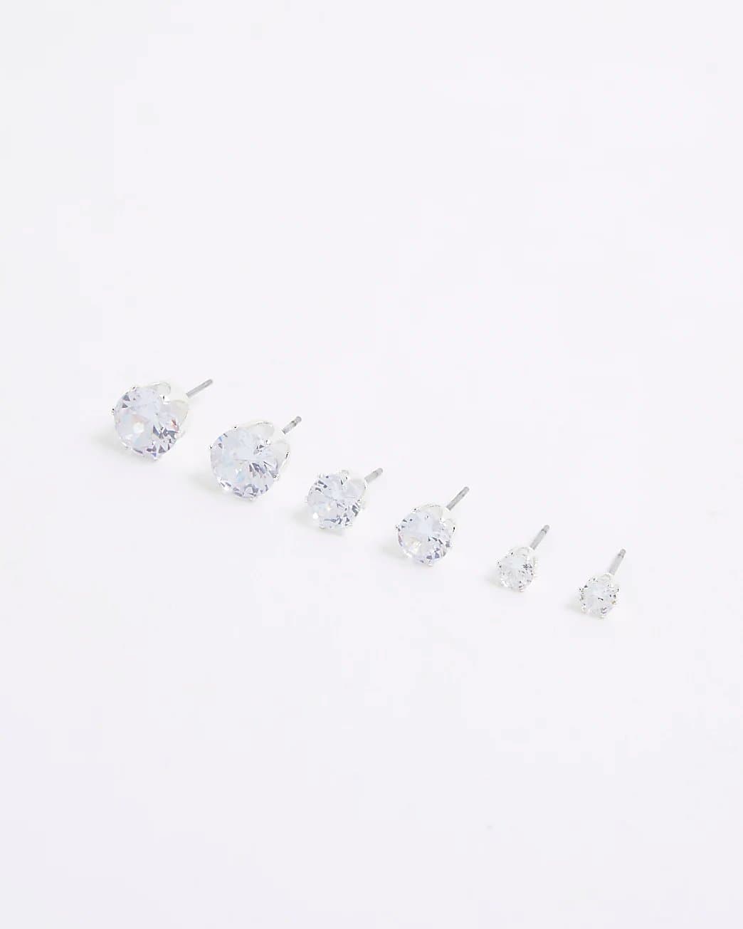 River Island River Island Womens Silver 3 Pack Stud Earrings
