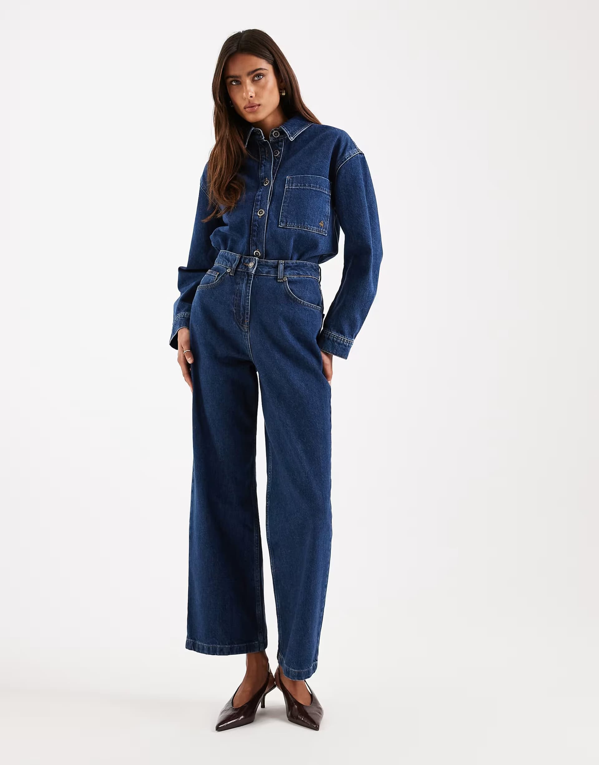 ASOS 4th & Reckless straight leg denim jean co-ord in dark wash