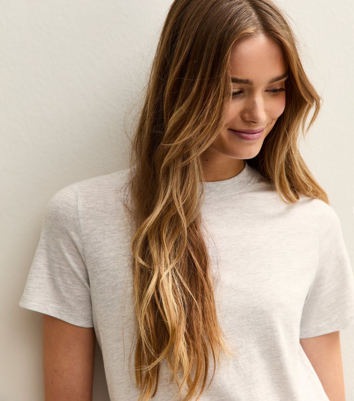 New Look Women's Light Grey Cotton Crew Neck T-Shirt New Look - 3