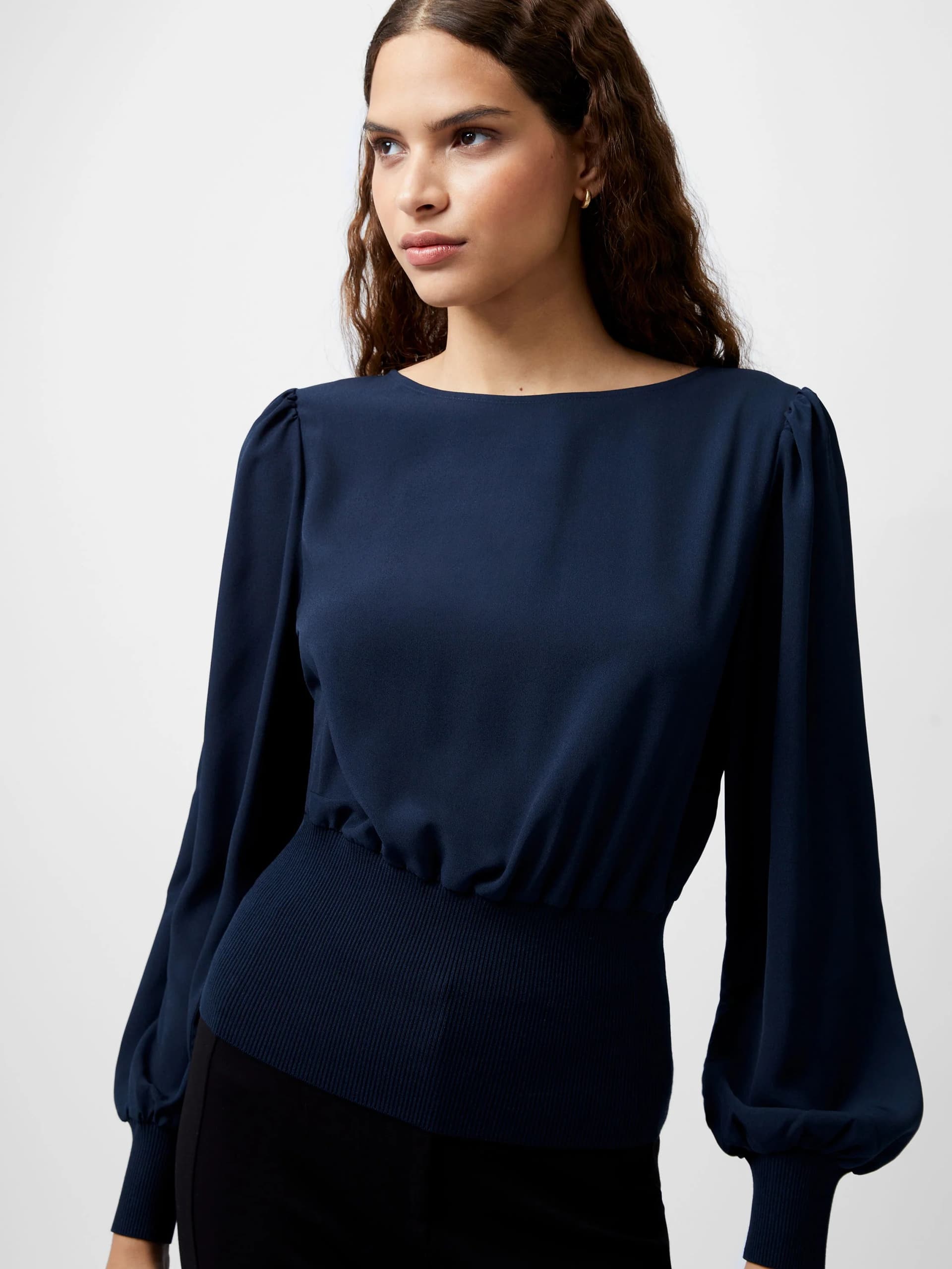 French Connection Krista Knit Slash Nk Jumper Marine
