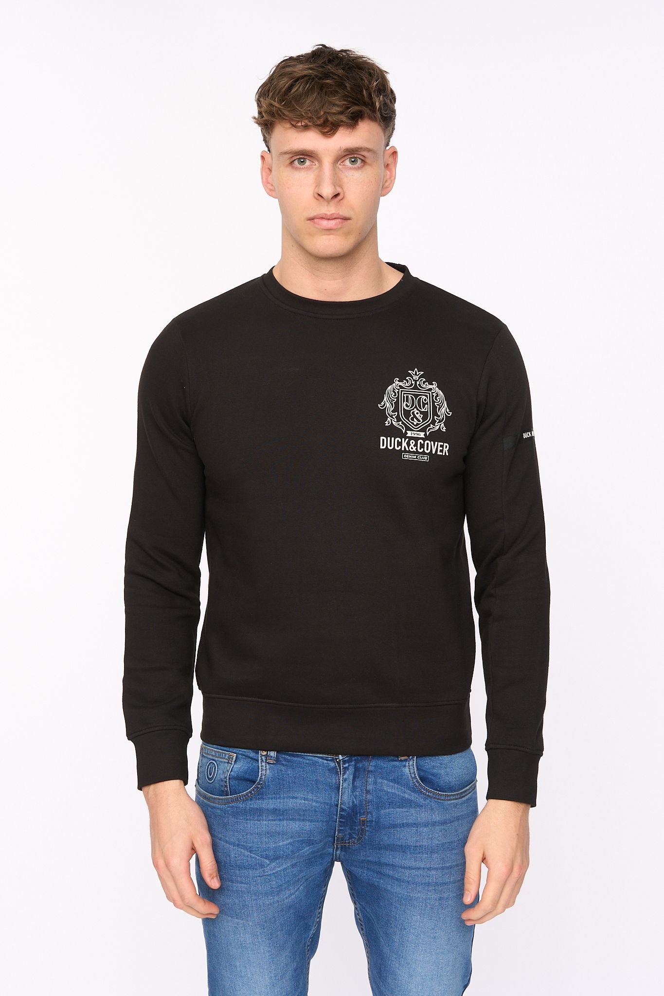 Duck and Cover Duck and Cover Men's Stoneham Functional Crew Neck Sweatshirt in Black - 2