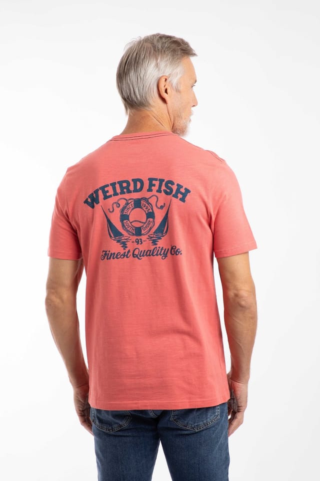 Weird Fish Weird Fish Men's Uphaul Graphic T-Shirt in Light Red - 3
