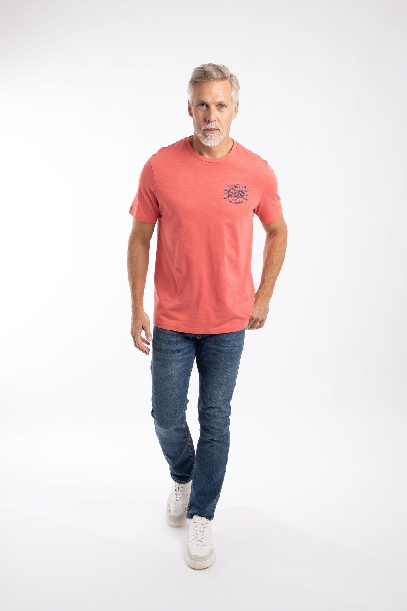 Weird Fish Weird Fish Men's Uphaul Graphic T-Shirt in Light Red - 4