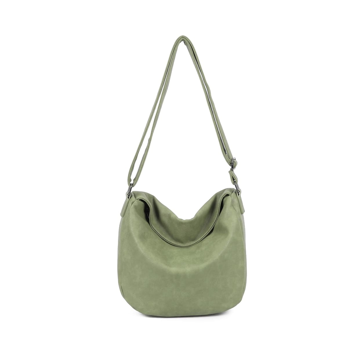 Woodland Leathers Woodland Leathers Women's Slouch Shoulder Bag, Long Strap Crossbody Hobo Bag in Green - 1