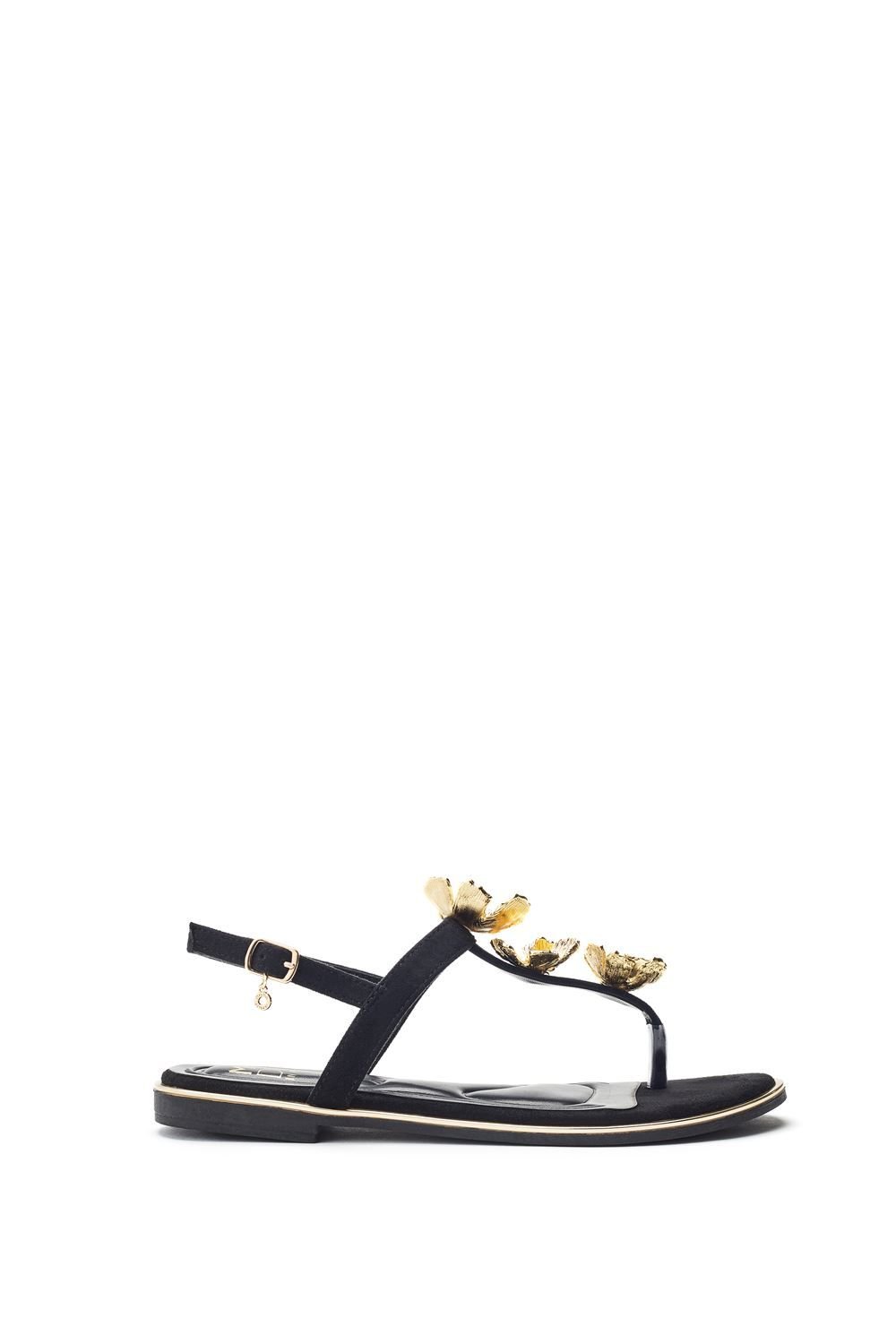 Moda In Pelle Moda In Pelle Women's 'Jewelle' Alcantara Sandals in Black - 1