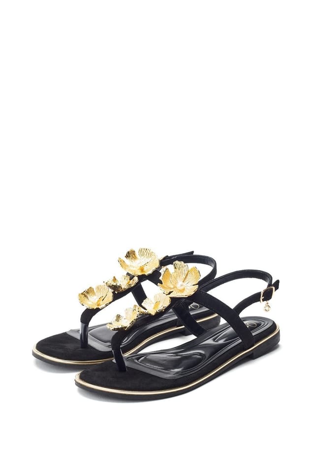 Moda In Pelle Moda In Pelle Women's 'Jewelle' Alcantara Sandals in Black - 2