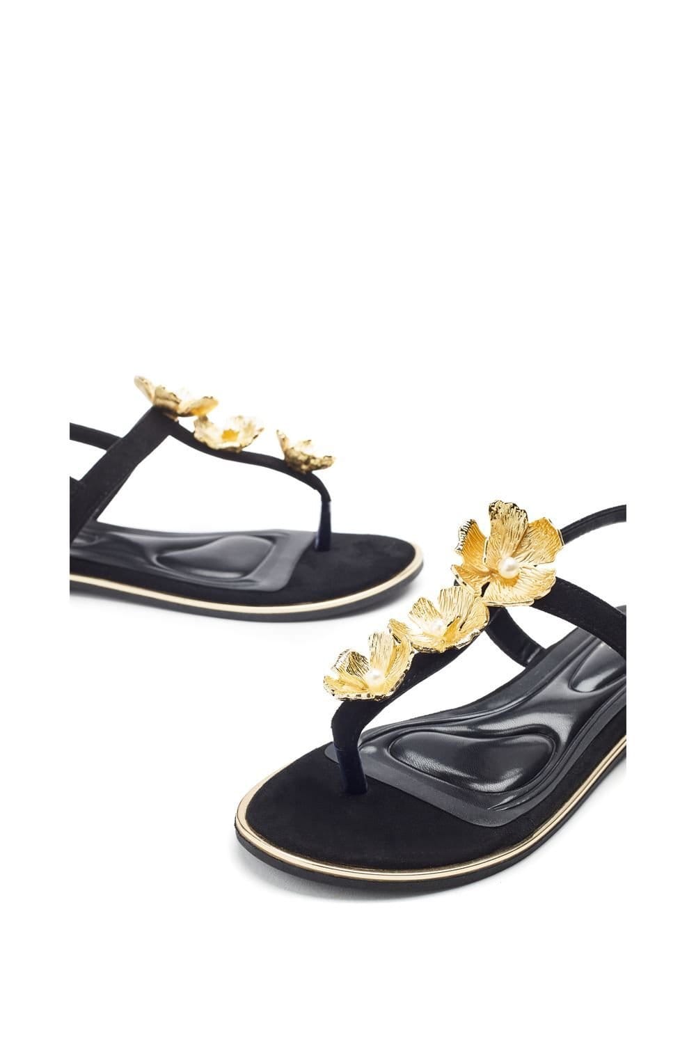 Moda In Pelle Moda In Pelle Women's 'Jewelle' Alcantara Sandals in Black - 4