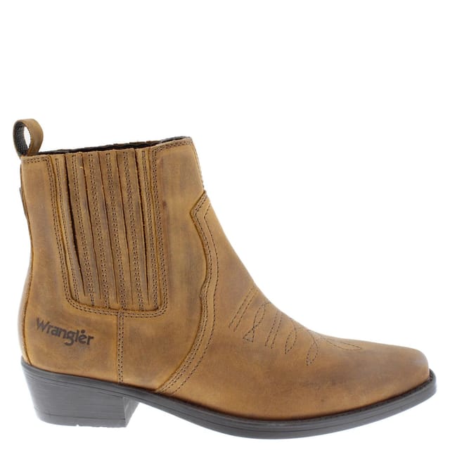 Wrangler Wrangler Men's Tex Mid Leather Western Cowboy Boots in Light Brown - 2
