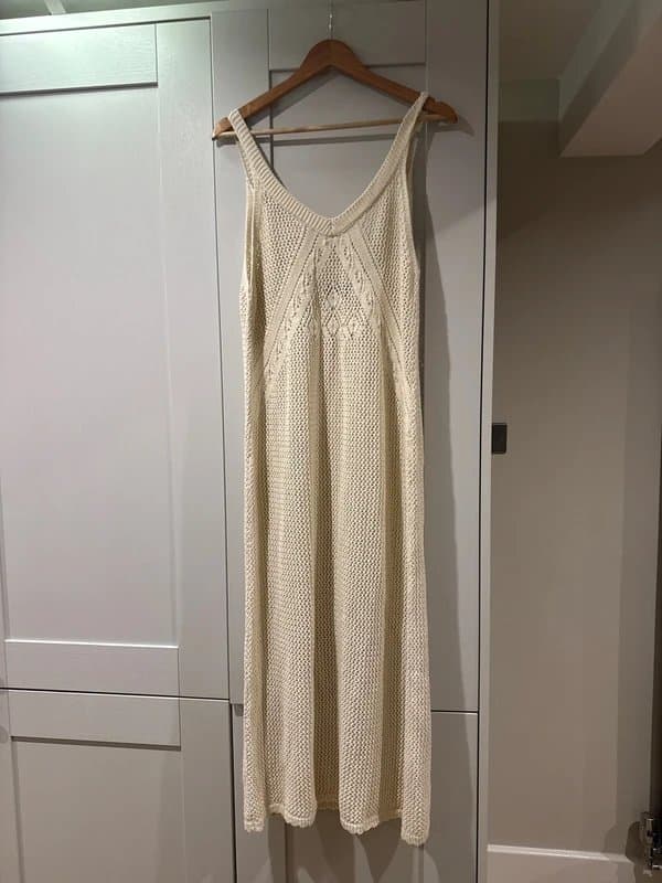 ASOS Design ASOS Design knitted crochet maxi dress in ecru