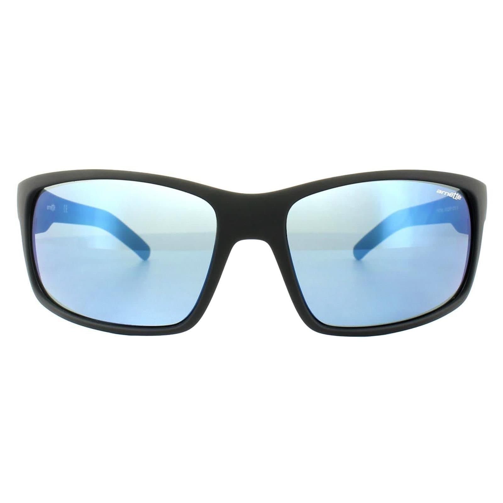 Arnette Arnette Men's Wrap Fuzzy Black Blue Mirror 4202 Fastball Sunglasses