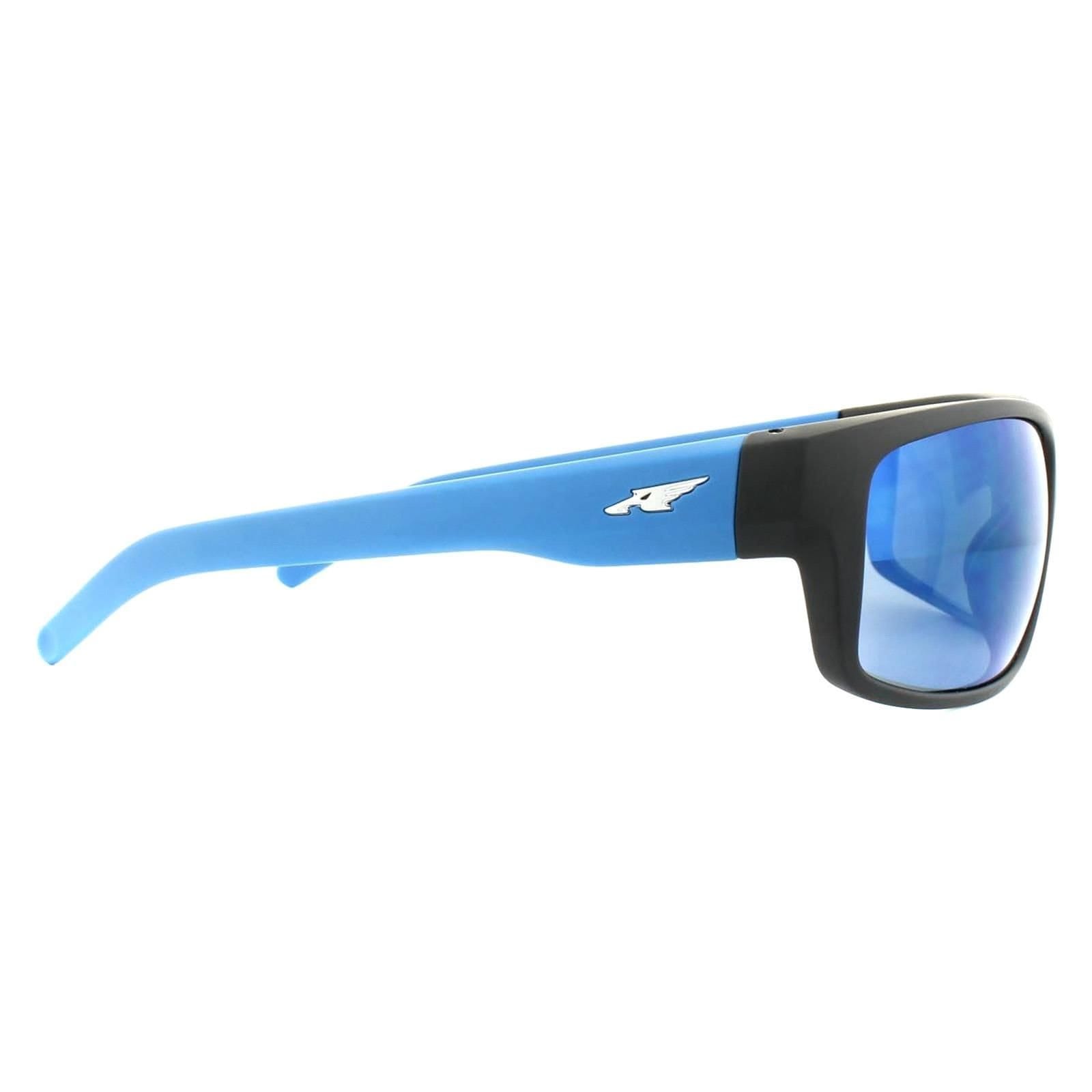 Arnette Arnette Men's Wrap Fuzzy Black Blue Mirror 4202 Fastball Sunglasses - 4