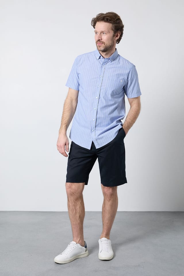 Maine Maine Men's Blue Stripe Short Sleeve Shirt - 2