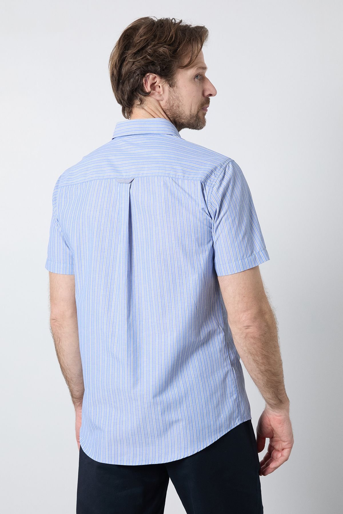 Maine Maine Men's Blue Stripe Short Sleeve Shirt - 3