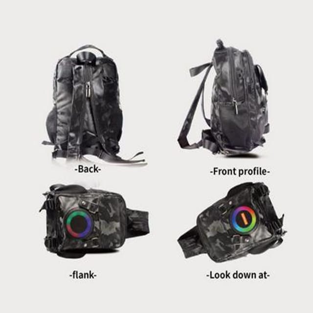 Quipulse Quipulse Men's Style 1 Multifunctional Bluetooth Speaker Backpack in Brown - 3
