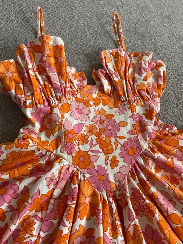 ASOS Asos luxe 60’s style mini dress orange 8