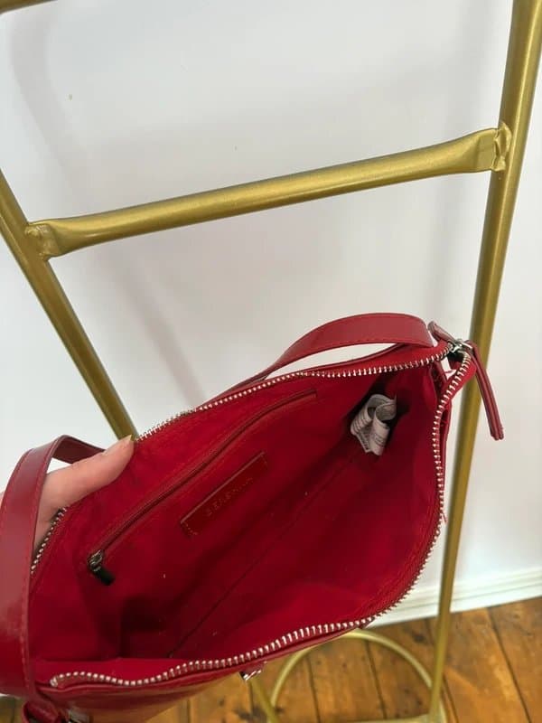 Bershka Red leather look handbag